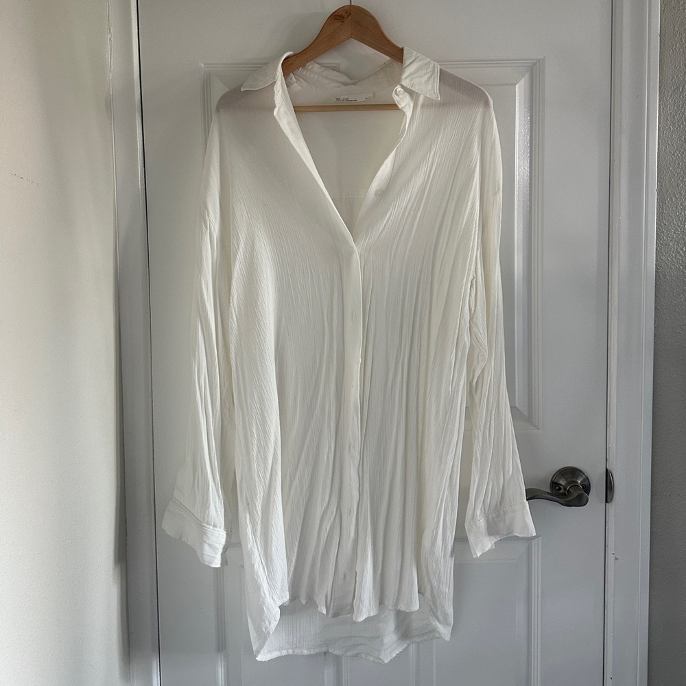 OAK + FORT White Flowy Long Shirt